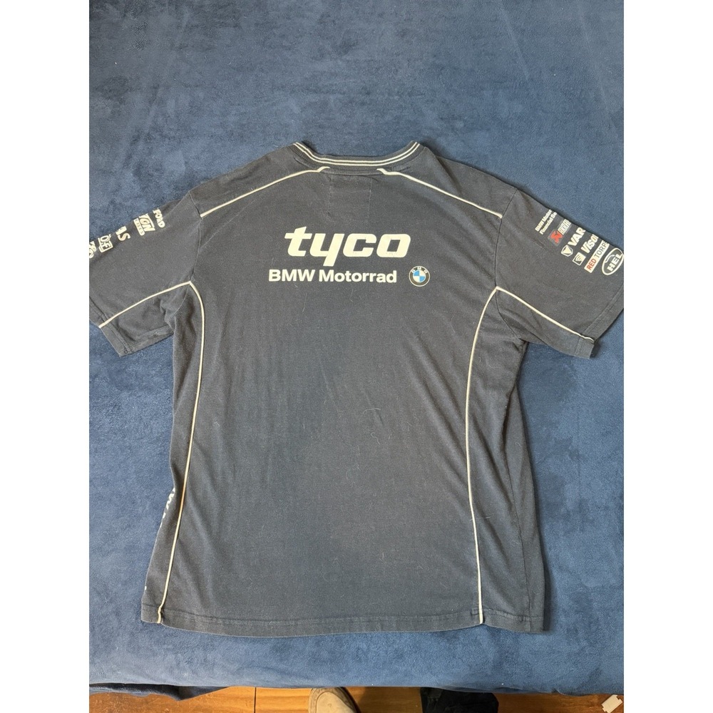 BMW Tyco Motorrad Team Motorsport Racing T-Shirt Mens XL Blue